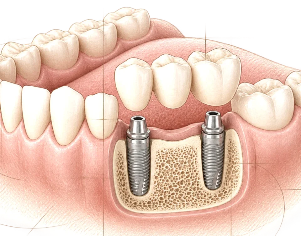 Bridge sur implants
