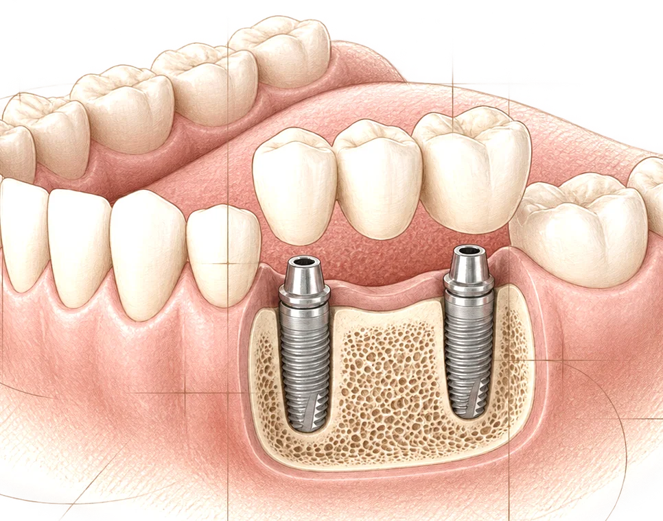 Bridge sur implants